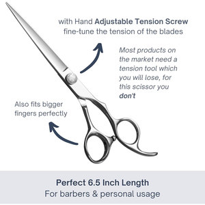 Tijeras de corte de pelo de peluquero profesional 6,5 pulgadas Mega Sharp Tijeras de corte de pelo Premium 440C Calidad de acero inoxidable - Product Image 4