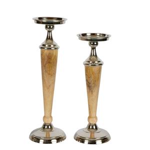 Juego impreso de madera de aluminio hecho a mano de oro de lujo 2 candelabros linternas tarros de velas para decoración de boda de Pascua hogar decorativo - Product Image 1