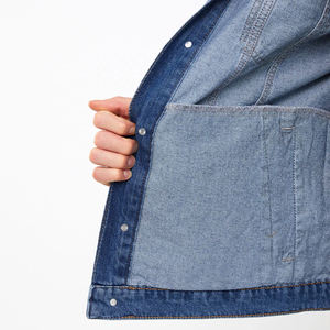 Chaqueta vaquera elegante para hombre a granel, ropa informal OEM, venta al por mayor, chaqueta vaquera de algodón de alta calidad para hombre para adultos - Product Image 3