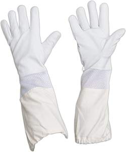 Gants apiculteurs en cuir de mouton à manches longues aérées, manchette anti-piqûre, protection de sécurité - Product Image 1