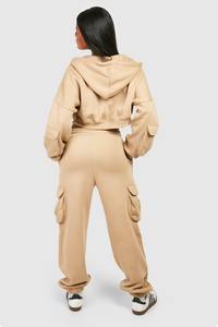 Conjunto Deportivo de Mujer, 100% Algodón, Tejido de Punto, Sudadera con Capucha y Pantalones Jogger, Transpirable, Diseño Liso, Ecológico, Secado Rápido, Ropa Deportiva Informal para Calle - Product Image 2