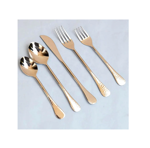 Ensemble de couverts de luxe en acier inoxydable, décoration plaquée or, pour hôtel de mariage, Offre Spéciale - Product Image 1