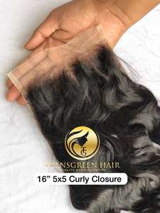 Vente en gros 100% extensions de cheveux humains vierges indiens de haute qualité 16 \ "lâche bouclés 5x5 Hd fermeture en dentelle transparente haut fournisseur - Product Image 4