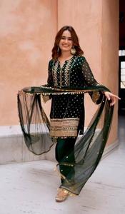 Lanzamiento de nuevo diseñador Party Wear Look Top Dhoti Salwar y Dupatta Totalmente cosido Listo para usar Vestido Traje de ropa tradicional - Product Image 3