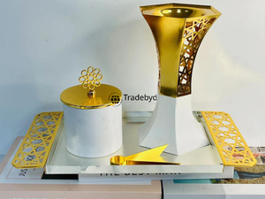 Quemador Bakhoor de metal Tradebyd de lujo Mukhbar decorativo para espacios de aromaterapia y meditación - Product Image 2