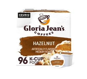 Café Gloria Jean's con Sabor a Avellana, Cápsulas Individuales Keurig K-Cup, Café Tostado Medio, 96 Unidades - Product Image 1