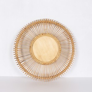 Venta al por mayor de espejo de ratán natural Sunburst diseño bohemio decoración de pared de color natural hecho a mano decoración del hogar del fabricante de Vietnam - Product Image 2