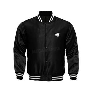 Chaqueta de bombardero de satén con capucha para hombre personalizada profesional cuello alto secado rápido transpirable nuevo diseño de moda de invierno logotipo frontal - Product Image 1