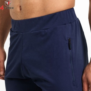 2023 hombres básicos de Color sólido gimnasio entrenamiento Jogger pantalones de chándal cintura elástica cintura acanalada dobladillo con puños bolsillos con cremallera pana - Product Image 4