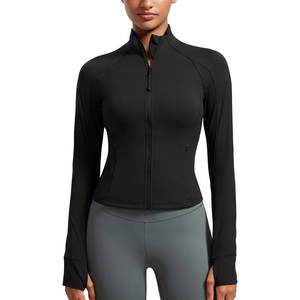 High Quality Lightweight Knitted <b>Women</b> Fitness Sports Yoga <b>Jacket</b> Stand Collar Canvas <b>Gym</b> Training Yoga <b>Women</b> Fitness <b>Jacket</b> - Product Image 1