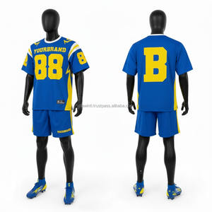 Maillot de football américain personnalisé avec logo dégradé, grande taille, marron et or, en maille respirante, anti-humidité et antibactérien, vente en gros - Product Image 4