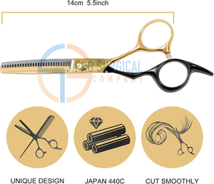 Ensemble de ciseaux de coiffeur professionnels en acier inoxydable 3PRO Tailles et couleurs de base de haute qualité pour la coupe de cheveux - Product Image 2