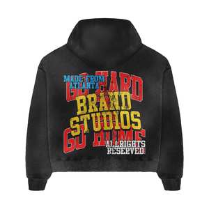 Personalizado Impreso Logo Diseño Ecológico 100% Algodón Transpirable Tallas grandes Mujeres Sudadera con capucha Pantalones cortos Conjuntos Otoño Puff - Product Image 3