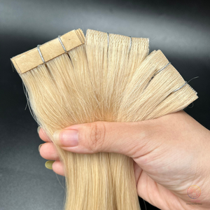 Extensiones de cabello de grado Remy virgen crudo vietnamita # 60A Color Natural recto cinta Invisible máquina sin costuras doble trama suave - Product Image 6