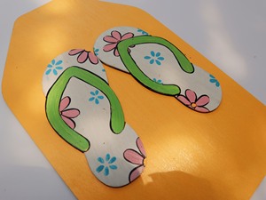 Delarchi ของตกแต่งในฤดูร้อนไม่ซ้ำใครกระดานไม้ในรูปรองเท้าแตะงานฝีมือขัดเงาของที่ระลึกจากเวียดนามดีไซน์เลียนแบบโบราณ - Product Image 5