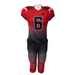 Uniforme de football américain pour hommes, manches courtes, ensemble de maillots personnalisés avec nom et numéro du joueur, 100% polyester, séchage rapide, élastique, résistant à la chaleur - Product Image 5