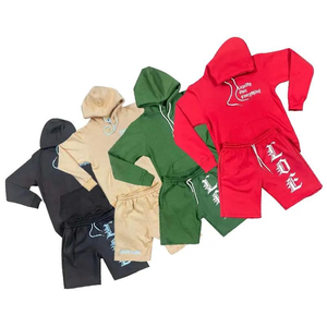 Ensemble de survêtement pour homme, sweat-shirt et short, tenue de sport décontractée à deux pièces, imprimé Love, vêtements de sport décontractés, jogging, streetwear, mélange de coton - Product Image 6