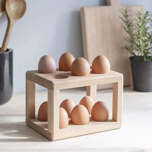 Appelé PORTE-OEUFS EN BOIS DE HAUTE QUALITÉ POUR LA CUISINE DE LA FERME et le marché Plateau à œufs pour ustensiles de cuisine Keed Egg Safe - Product Image 1