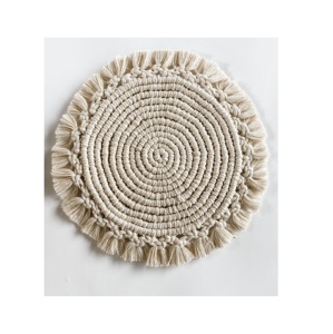 Maison créative coton tresse caboteur fait à la main macramé tasse coussin Style bohême antidérapant tasse tapis rond napperons - Product Image 1