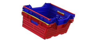 DPK58 40x50x21cm <b>Collapsible</b> Plastic <b>Crate</b> for Industrial Food Storage and Transportation of Plastic Plates & Bowls - Product Image 4