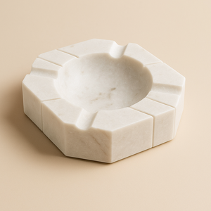Cenicero Hexagonal de Mármol Beige Hecho a Mano, Moderno y Lujoso, Soporte para Fumar de Piedra, Decoración para el Hogar y la Oficina, Aspecto Elegante y Premium - Product Image 6