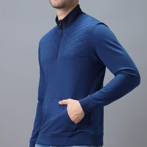 2025 dernière conception hommes demi-fermeture éclair sweats à manches longues meilleur plaine confortable nouveauté demi-fermeture éclair sweats du Pakistan - Product Image 2