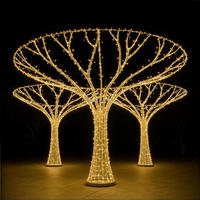 Große LED-Weihnachtsbaum-Motivskulptur für Außenbereich Beleuchtete Dekoration für Gewerbliche Gärten Winterwunder Rasendekoration
