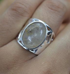 Trending 925 Sterling <b>Silver</b> Golden Rutile Gemstone <b>Ring</b> Jewelry Handmade <b>Silver</b> <b>Boho</b> Style <b>Ring</b> Jewelry for Women Gift Girls - Product Image 2
