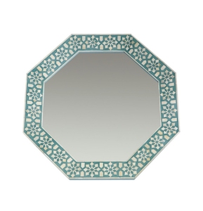 Marco de espejo de pared decorativo con incrustaciones de resina/hueso de estilo moderno hecho a mano para sala de estar y baño - Product Image 2