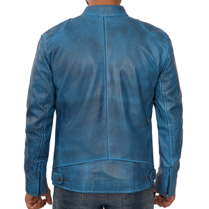 Veste universitaire en cuir de vache véritable pour homme, légère, à col montant, fermeture éclair, manches longues, automne, best-seller - Product Image 2