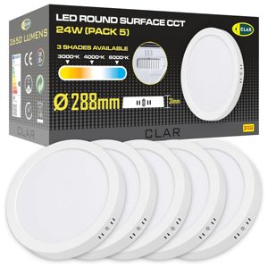 Faretto LED da Soffitto a Montaggio Superficiale 24W, Luce LED da Interno con CCT Selezionabile 3000K 4000K 6500K - Product Image 1