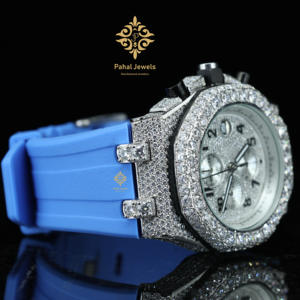 Montre mécanique analogique de luxe, avec diamants en moissanite VVS, affichage glacé, étanche, cadran en verre antique, élégante, en acier inoxydable - Product Image 3