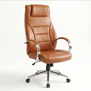 Silla de Oficina Moderna de Malla, con Reposabrazos de Acero y Cuero PU, Giratoria, Ajustable, con Base con Ruedas, Asiento Ergonómico, para Uso Comercial, Hotel y Hogar - Product Image 2