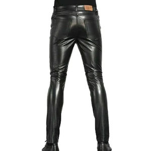 กางเกงหนังของผู้ชายดีไซน์ชั้นนำปรับแต่งได้พร้อมปุ่มปิดบิน - Product Image 2