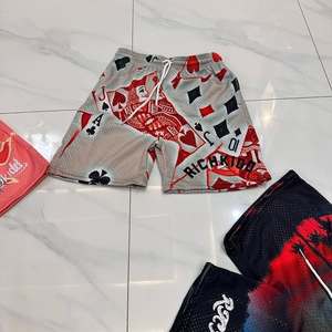 Shorts de bain pour homme personnalisés 100% polyester - Anti-froissement, séchage rapide, respirant, taille mi-élastique, style décontracté, décoration en dentelle, uni - Product Image 3