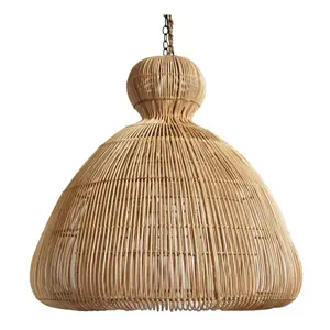 Прочный абажур из ротанга для домашнего декора, уникальный подвесной светильник из ротанга во Вьетнаме DM052