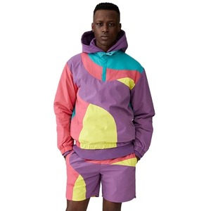 Custom <b>Men's</b> Best Quality Polyester/Nylon Thermal Breathable Windbreaker Track <b>Jacket</b> Short Set Printed Solid Plus Size <b>Summer</b> - Product Image 1