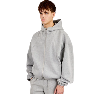 Conjunto Deportivo Reklo Industries para Hombre, Color Gris Claro, Talla Grande, Sudadera con Cremallera de Felpa Gruesa, Pantalones Deportivos de Pierna Recta, Estilo Casual de Invierno - Product Image 6