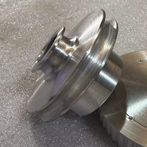 Poulie à courroie double en aluminium HTD AT10 AT20, poulie de distribution HTD, largeur de courroie 25 mm, axe à blocage sans clé, matériau en acier, bride montée - Product Image 2