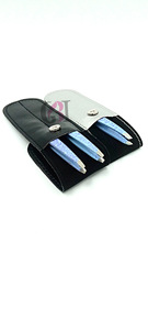 Pinzas para cejas de acero inoxidable con revestimiento de papel azul profesional Punta plateada Logotipo personalizado Instrumentos de belleza - Product Image 4