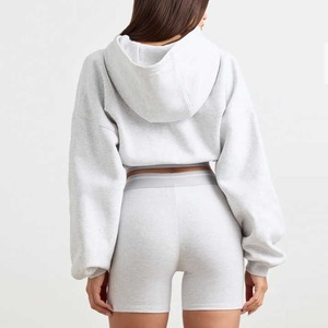Top corto con capucha para mujer, ropa de moda a la moda, estilo de calle transpirable ligero hecho a medida - Product Image 6