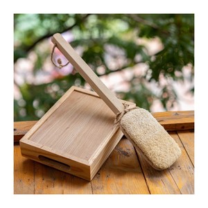 ใยบวบออกแบบใหม่ขายส่ง Eco Loofah แปรงอาบน้ำและฟองน้ำด้ามไม้ Zero Waste Brush ราคาถูก - Product Image 1