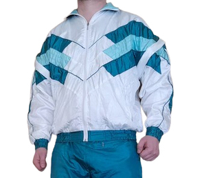 Trending Wholesale Polyester Nylon Windbreaker Tracksuits Patchwork Zip up Jogger Sets Custom Men Nylon Tracksuit - Product Image 3