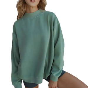 เสื้อสเวตเชิ้ตผู้หญิง คอเต่า ผ้าฝ้ายฟลีซ 100% แขนยาว สวมใส่สบาย สไตล์สตรีทแวร์ รับสกรีนโลโก้ - Product Image 1