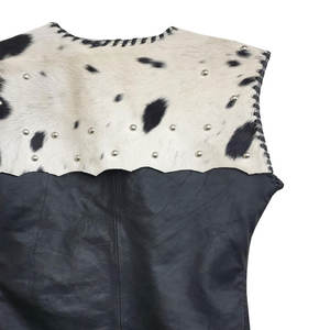 High Street Fashion Cintura elástica Chaleco de cuero de vaca Diseño personalizado de alta calidad Chaleco de cuero de vaca para mujer - Product Image 6