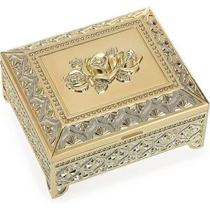 Conjunto de Tres Cajas de Joyería de Metal Elegante de Plata, Organizador de Almacenamiento de Joyas de Metal para Guardar Joyas Elegantes en Latón G - Product Image 4