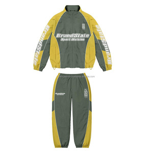 Survêtement coupe-vent zippé pour homme personnalisé, veste de sport en nylon pour jogging, tenue grande taille avec fonction coupe-vent - Product Image 2