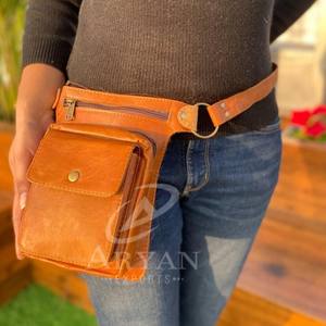 Cinturones de bolsillo de cuero con estilo, riñonera de cuero genuino, cinturón de viaje hecho a mano, colección elegante Unisex, cinturones de bolsillo a la cadera - Product Image 1