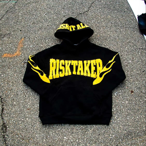 <b>Top</b> Quality Custom Men's Heavyweight 100% Cotton <b>Distressed</b> Embroidery Unisex Hoodies Oversized Vintage Acid Wash Hoodie for Men - Product Image 1