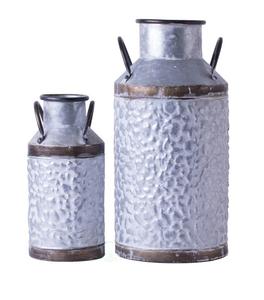 Boîte à lait galvanisée vintage de haute qualité, jardinière design faite à la main, forme personnalisée, forme ronde de luxe en gros. - Product Image 4